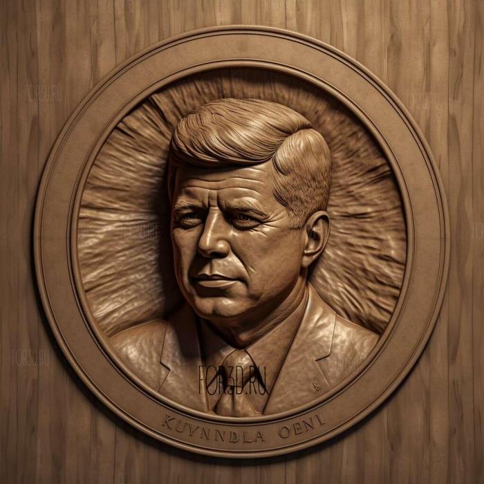 John F Kennedy 4 stl model for CNC